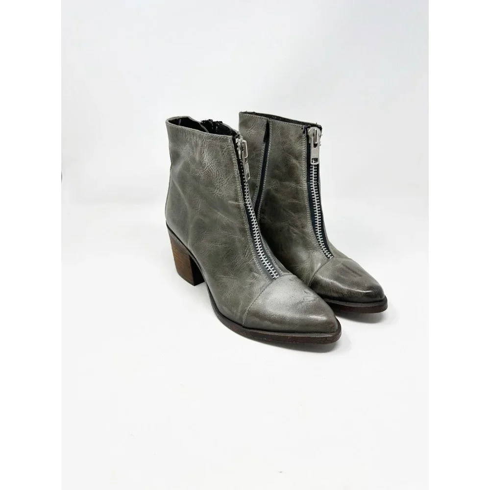 Freebird By Steven Womens Claire Ankle Zipper Boots Distressed Leather Size 10 - Picture 2 of 6